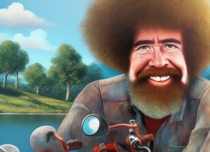 bob ross on a bike