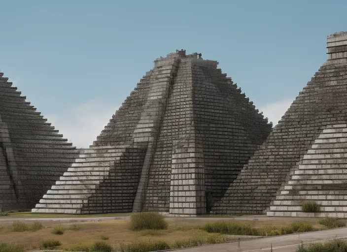 brutalist futuristic aztec structures 
