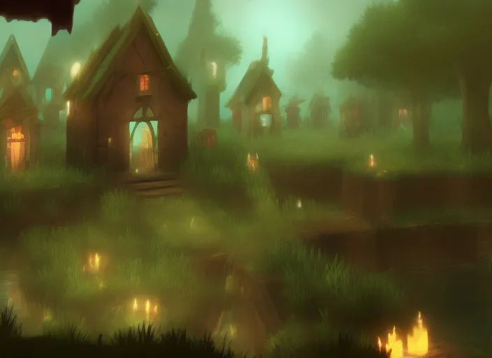 candle chtonic village witchraft burial swamp high resolution 4k realistic