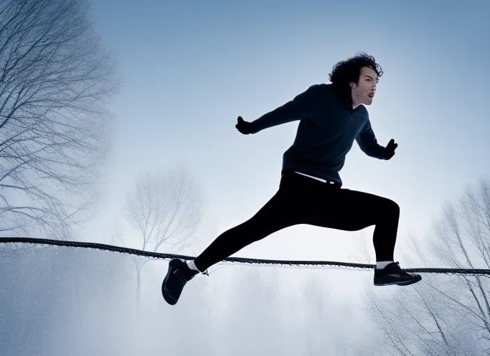 john snow on a trampoline