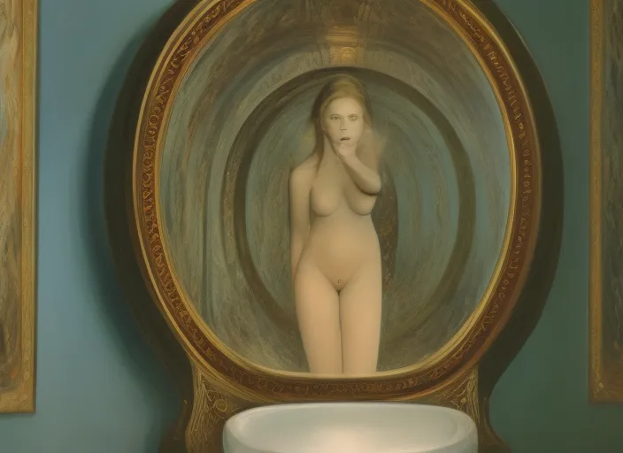 reflection in the mirror begins to morph and change until you are no longer looking at yourself 