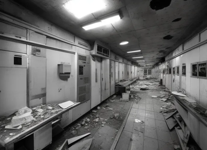 An abandoned space station in an unknown part of the universe. The corridors are dark and dusty, with debris and rubble everywhere. This station was once full of life and activity, but now it seems abandoned for years. Occasionally you can hear the sound of the wind blowing through the corridors, but otherwise it is quiet and eerie. The control room is deserted and the screens are black, and the machines seem to have come to a standstill long ago. The only light comes from the flashing red warning lights, which create a strange atmosphere. It is clear that something serious happened at this station at some point, but what it was remains a mystery. It feels like loneliness and lostness, like being all alone in an unknown corner of space. Yet you also feel a sense of adventure and curiosity, which may still be discovered in this mysterious environment.