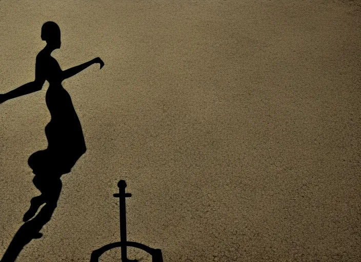 dark shadow of lady dancing on grave  high resolution