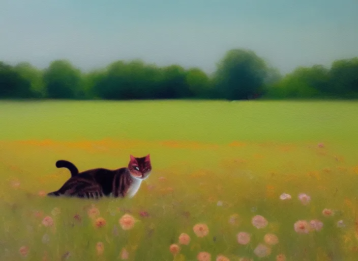 Cat in a field