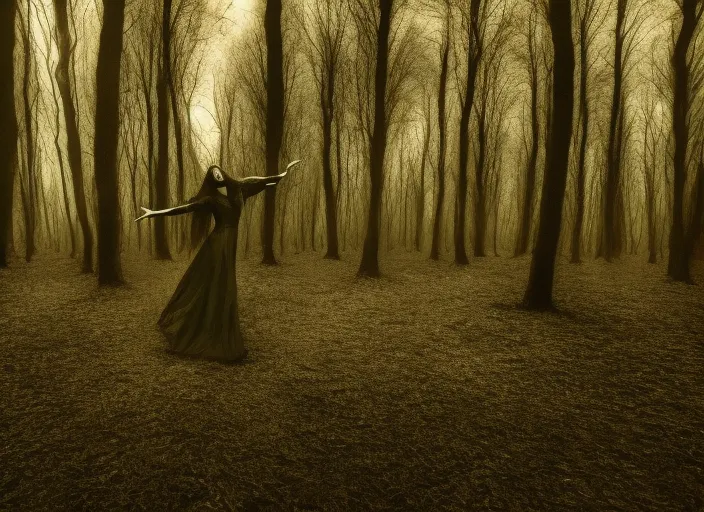 VAMPIRE LADY DANCING IN CREEPY FOREST