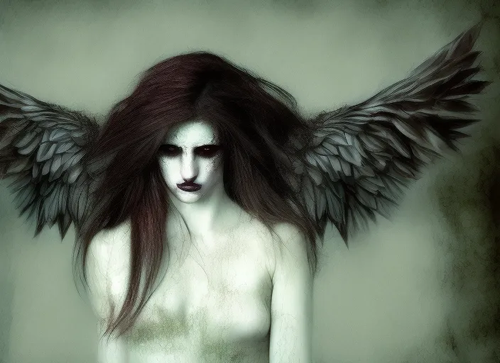 gothic dark angel making lunatic head movement