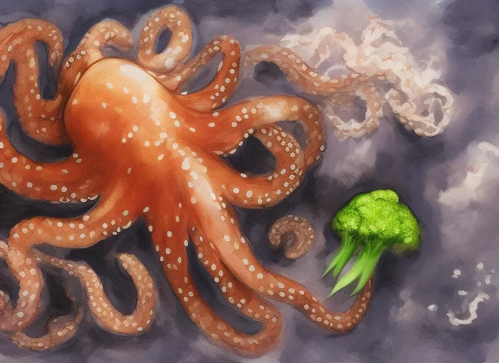 A mix of an octopus and a brocoli