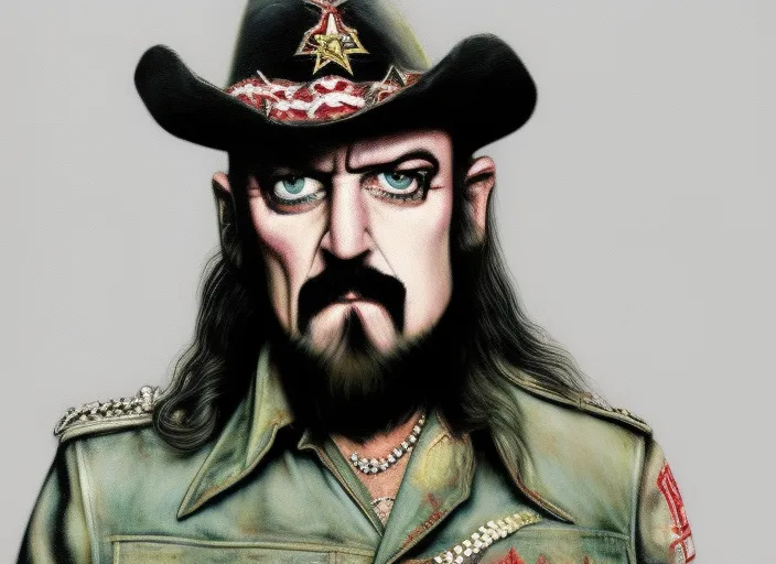 Lemmy Kilmister front face realism without soul patch