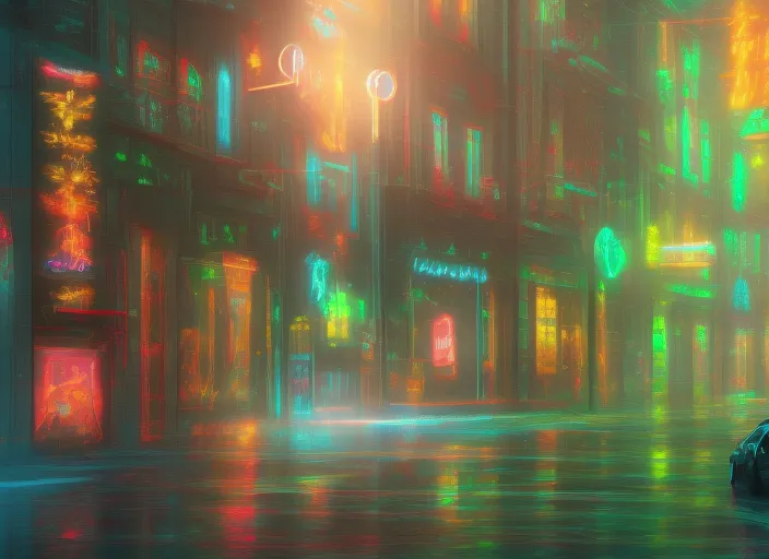 Neon city lights