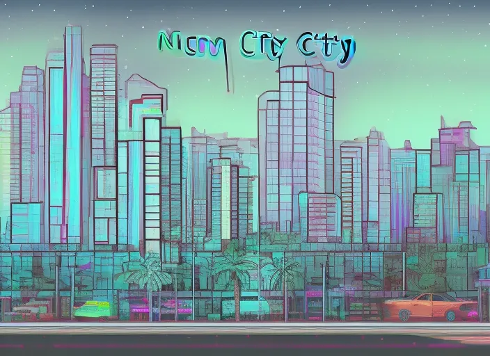 neon city lights