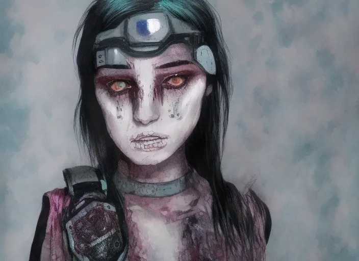 dystopia cyber girl insane looking