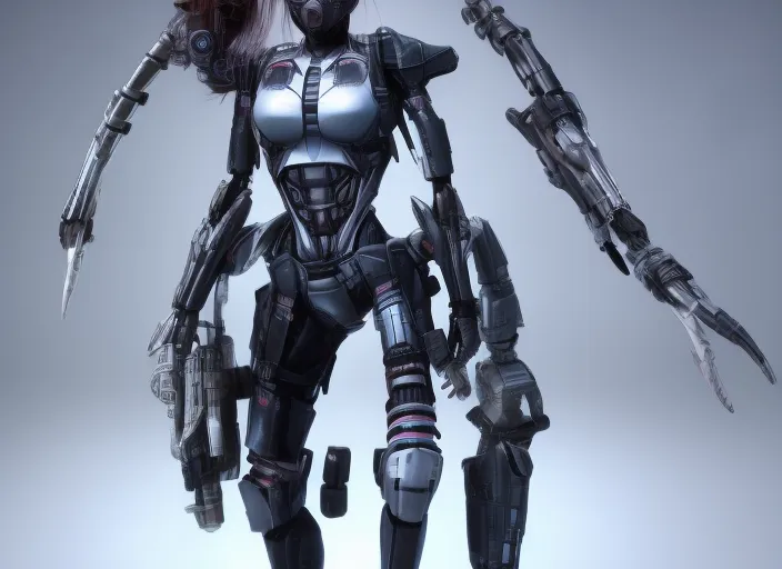 dystopia cyber girl cyborg high detailed
