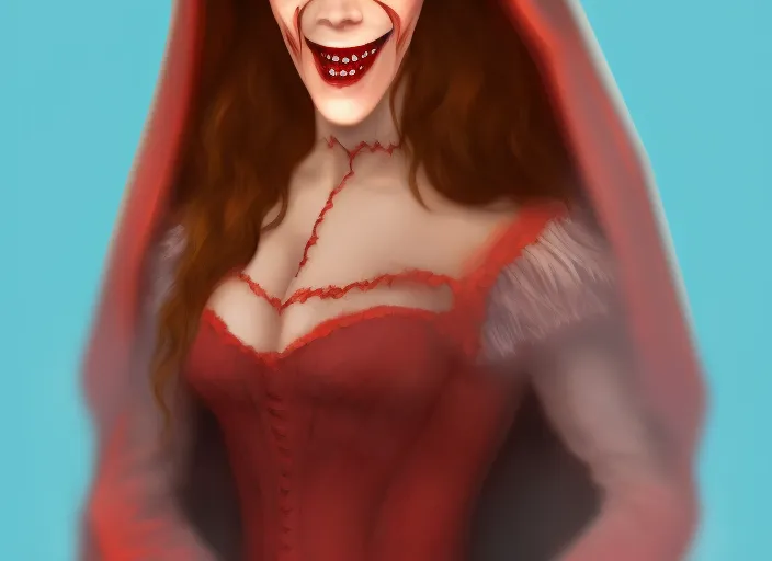 beautiful vampire girl with vampire teeth high detailed
