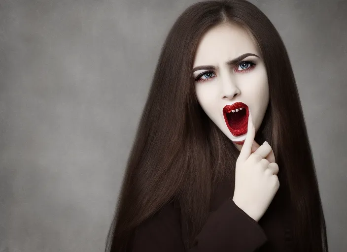 vampire girl with vampire teeth 