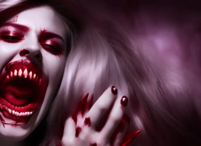 Sacrament vampire lady with vampire teeth 