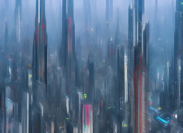 futuristic city downtown