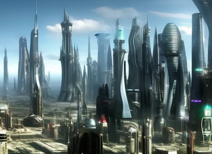 downtown futuristic city downtown