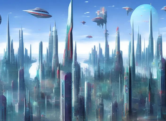 downtown futuristic city downtown