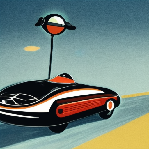 cartoon of a space-age car