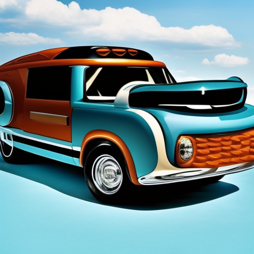 cartoon of a space-age car, in the style of the flintstones