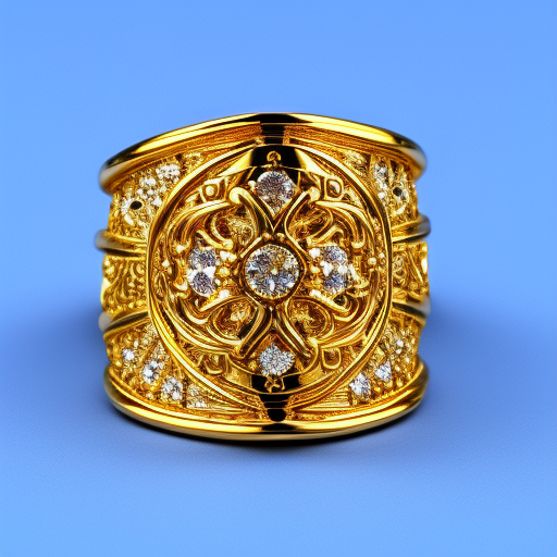 intricately detailed gold ring