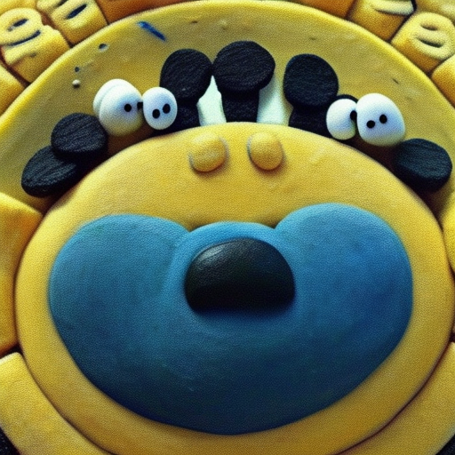 the moon is made of cheese. intricately detailed. close up. yellow. wallace and gromit