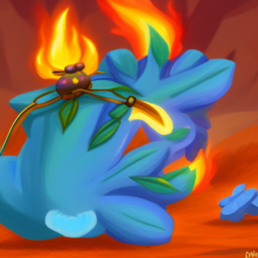 leaves on fire