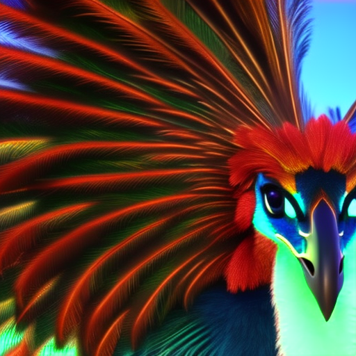 A very cute anthropomorphic majestic peacock with shimmering blue and green feathers and a regal crown.  octane render, 4k, 8k, hyperrealistic, concept art, unreal engine 5,  highly detailed, high quality, 8k, soft lighting, studio background, studio lighting