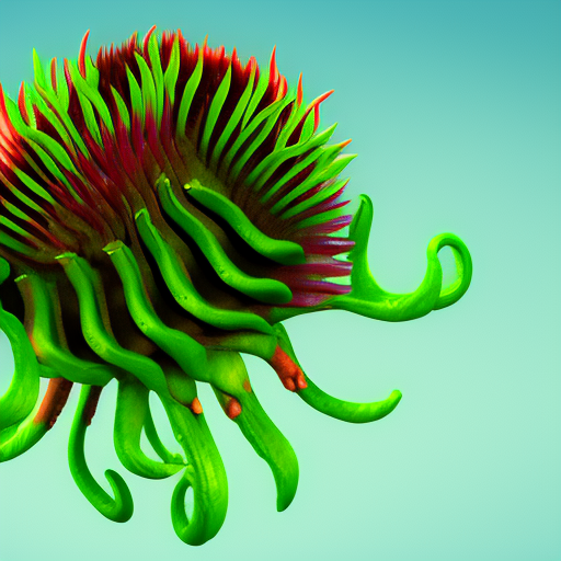 colorful alien venus fly trap 3d render