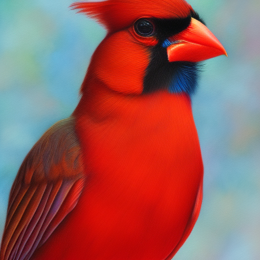 cardinal bird, closeup, detailed oil painting, colorful, magical realism, colored pencil, beautiful