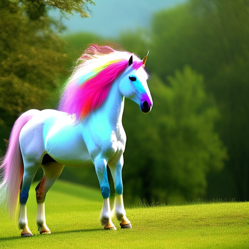 beautiful unicorn with rainbow mane