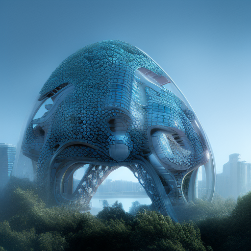 a cyborg organic biological futurism pavilion could breathe with building skin, trending on artstation.