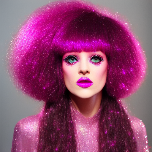 acid queen pink sparkle glitter