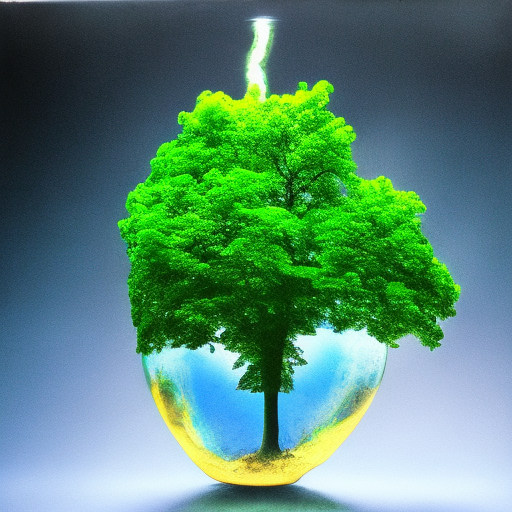 growing a tree made of glass