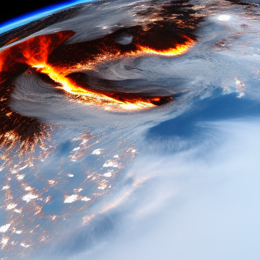 The biggest volcanic eruption ever seen from space, captured by two different satellites