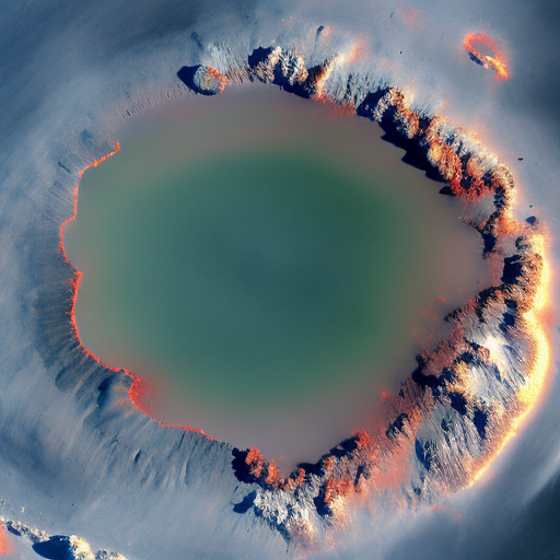 Volcanic eruption seen from space captured by satellite : 1