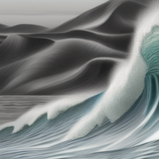 pencil drawing of waves