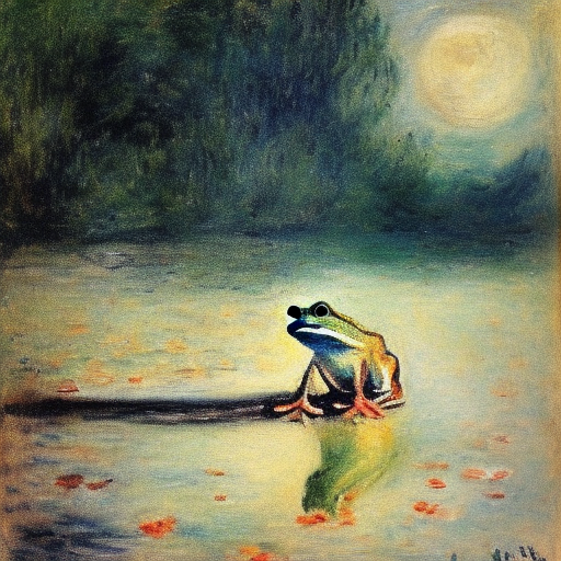 A frog on the moon, Monet 