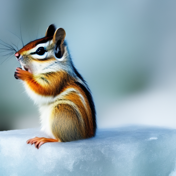 an ethereal chipmunk in the ice age