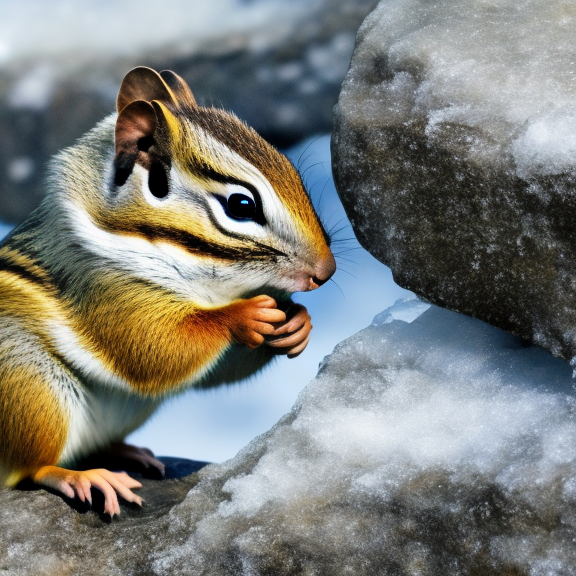 an ethereal chipmunk in the ice age