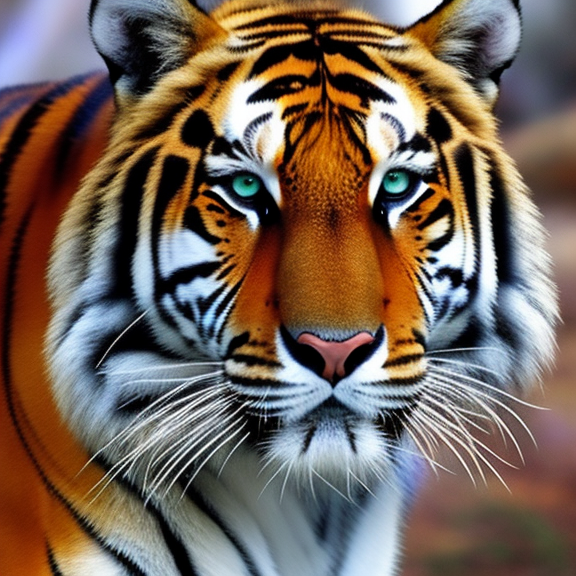tiger colorful : 2.0”, Negative prompt 1: “watermarks, words, text : -1.0”