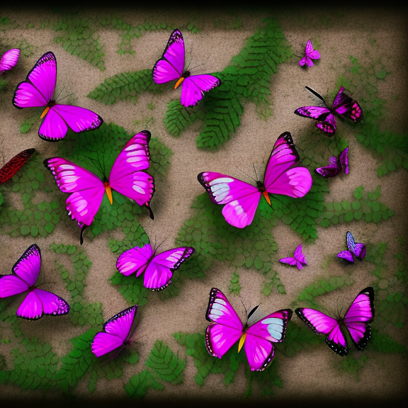 pink butterfly spread laid out
