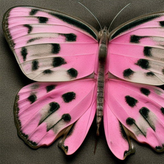 pink butterfly pinned scientific specimen spread laid out