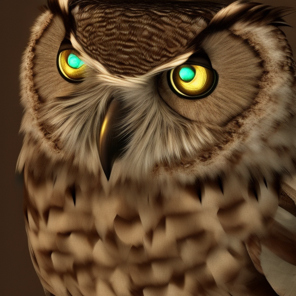 a steampunk owl, detailed, digital art