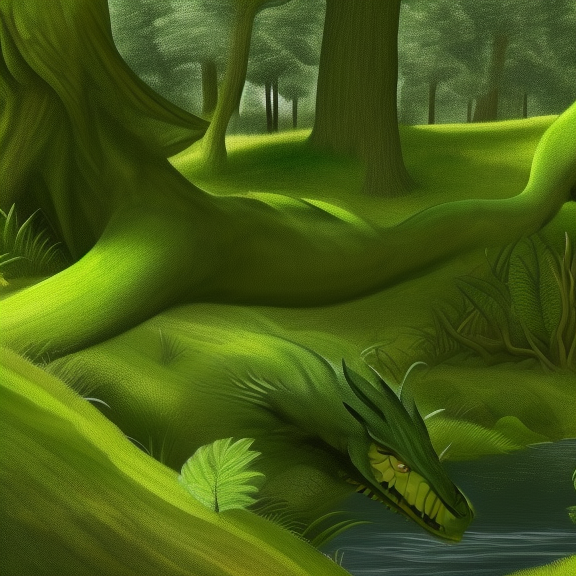 a dragon, realistic, HD, forest,