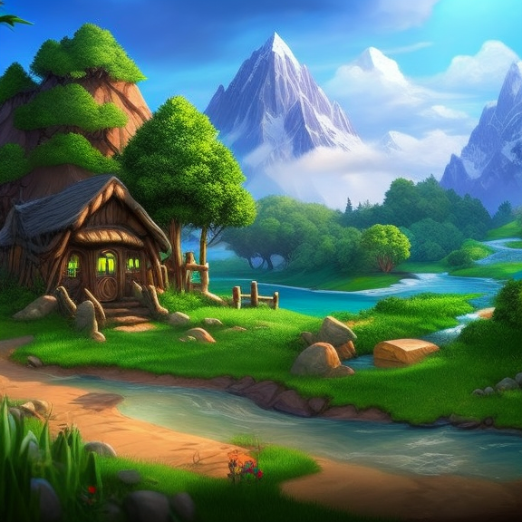 “Create an ultra-realistic digital rendering of a mountain landscape, complete with detailed textures, natural lighting and shadows, and accurate portrayal of the flora and fauna.". "Create an ultra-realistic digital rendering of a mountain landscape, complete with detailed textures, natural lighting and shadows, and accurate portrayal of the flora and fauna.". hearthstone card game artwork, sumatraism”