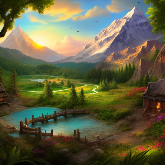 “Create an ultra-realistic digital rendering of a mountain landscape, complete with detailed textures, natural lighting and shadows, and accurate portrayal of the flora and fauna.". "Create an ultra-realistic digital rendering of a mountain landscape, complete with detailed textures, natural lighting and shadows, and accurate portrayal of the flora and fauna.". hearthstone card game artwork, sumatraism”