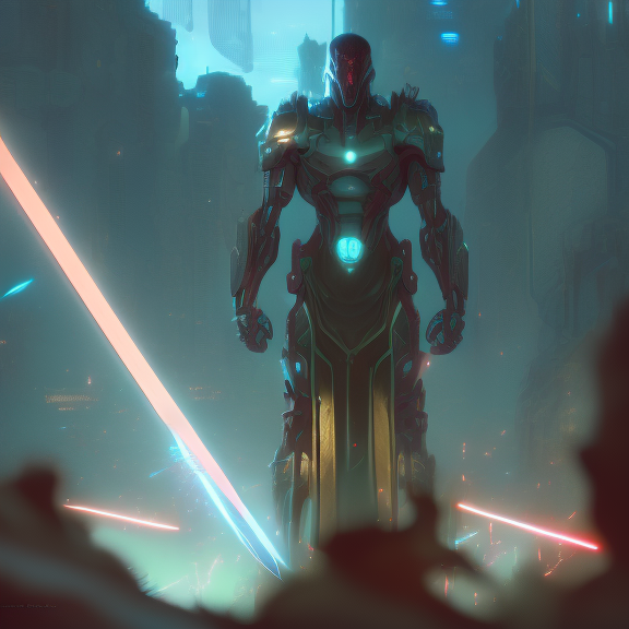 detailed intricate digital illustration by greg rutkowski and artgerm and wlop and sanford robinson gifford ; cyberpunk futuristic knight surrounded by mysterious energy, glowing ; 1 3 mm film, wide angle arri alfa anamorphic lens ; sharp focus, soft evening lighting, trending on artstation 4 k