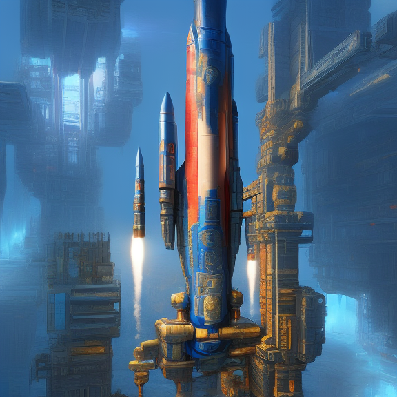 Cyberpunk art of a rocket launche