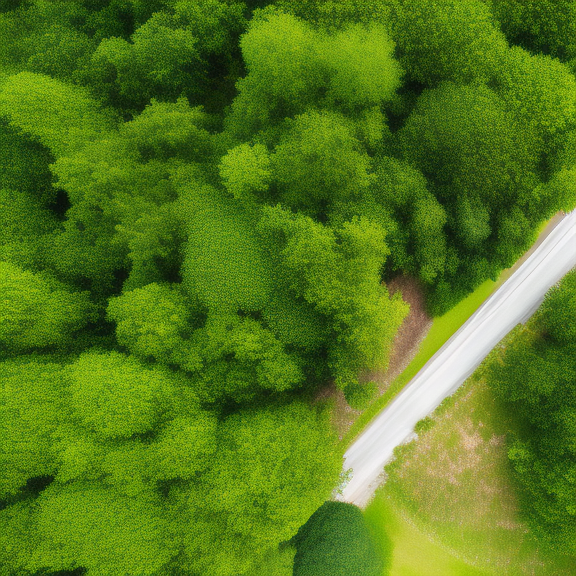 a forest in bird eye view
